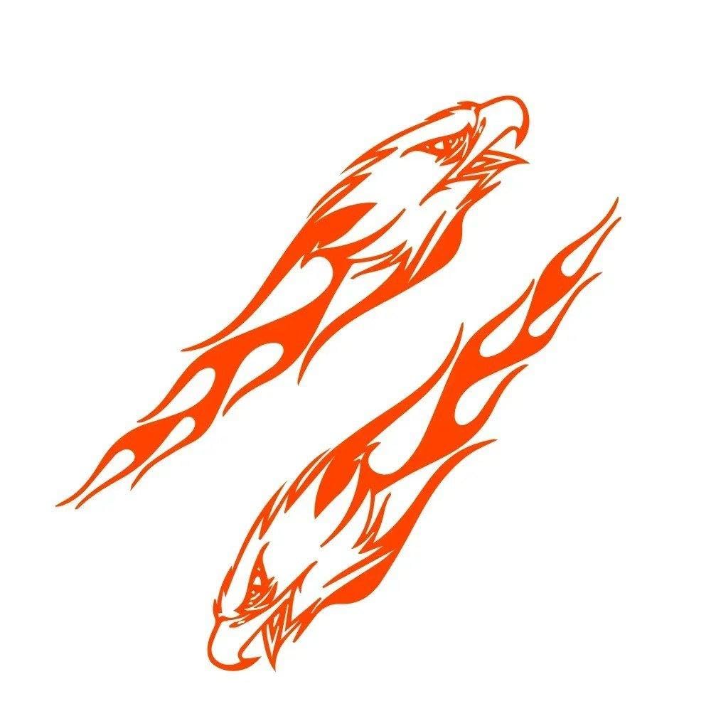 Dabhuoc Glossy Orange Car Eagle Head Stickers Auto Vinyl Decals Decor Accessories(Glossy Orange)