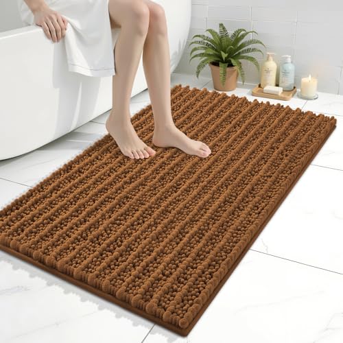 Image of Arotive Luxury Bathroom Rugs 36x24, Extra Soft Thick Absorbent Shaggy Chenille Bath Rugs, Machine Wash Dry, Bath Mats for Bathroom Floor, Tub and Shower, Home Decor Accessories, Ochre