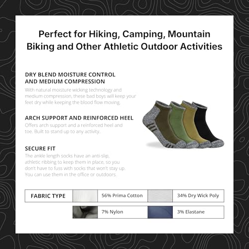 WSX Outdoor & Sports Socks | Lightweight, Medium Compression with Arch Support and Moisture-Wicking | Socks for Men & Women3