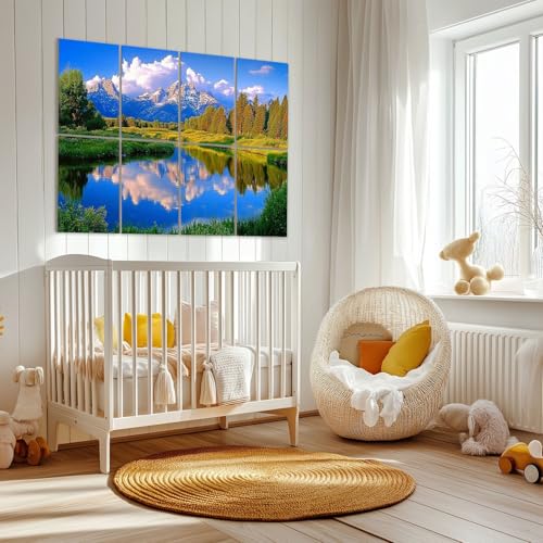 Paneles Acústicos Art Dawn Grand Teton National Park Paquete de 8 piezas 48x32" Decorativos para Absorción de Sonido y Cancelación de Ruido, para Oficina miniatura 6