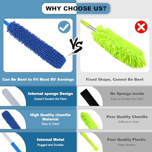 Povtims TMU7193- PTUS Rv Awning Cleaning Mop, Any Bend Angle, 79 Inch Telescopic Awning Cleaner thumb #2