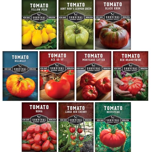 Tomato Seeds 10 Variety Pack for Planting - Black...