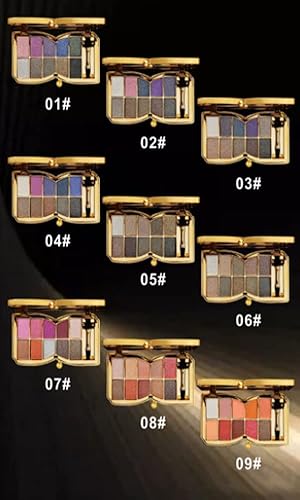 Miniatura 8 de Paleta de sombras de ojos doradas brillantes, 10 colores brillantes, sombra de ojos con purpurina altamente pigmentada, de larga duración,