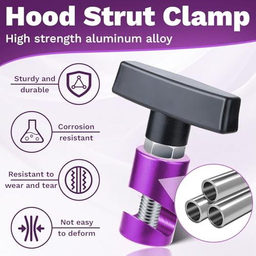 Image of ecocstm 2 PCS Car Hood Prop Struts Clamp, Hood Strut Clamp, Car Hood Holder