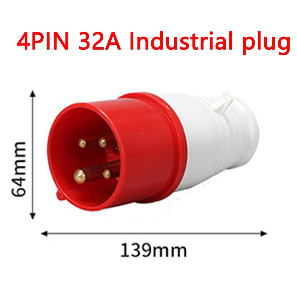 ExcInter 4PIN 32A Industrial plug Industrial Plug Sockets 2P+E Weatherproof IP44 Camping Caravan Industrial - Image 2
