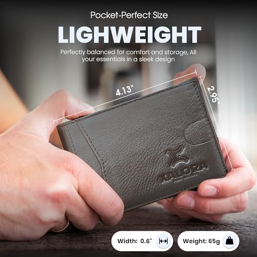 XALORA Mens Wallet Genuine Nappa Leather Wallet Stylish Slim Bifold RFID Blocking – 2 ID Windows | 11 Card Holder | Cash Pocket & Gift Box - Brown2