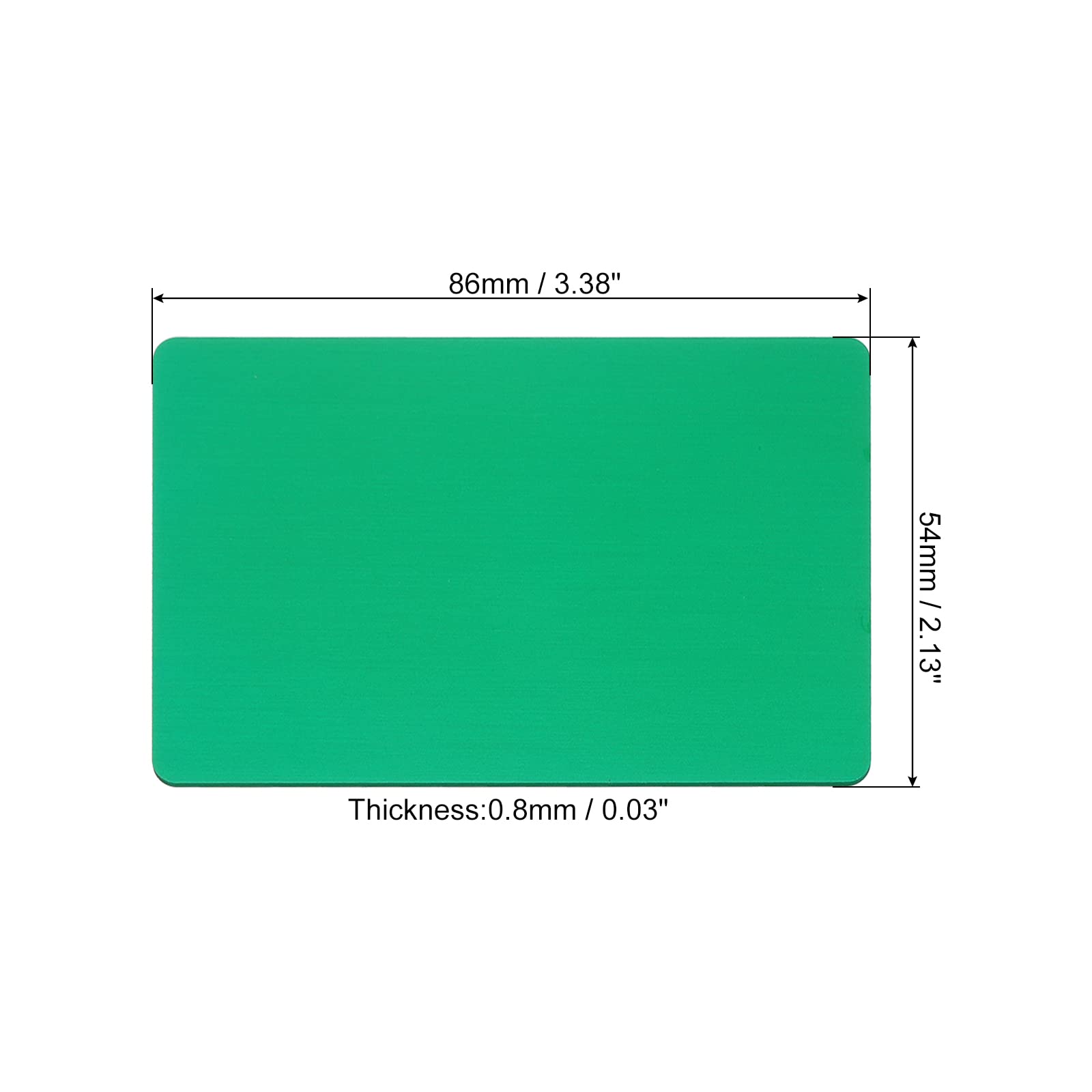 PATIKIL 0.8mm Metal Business Cards, 12 Pack Blank Name Card Laser Engraving Anodized Aluminum for DIY Gift Cards Green - Image 2