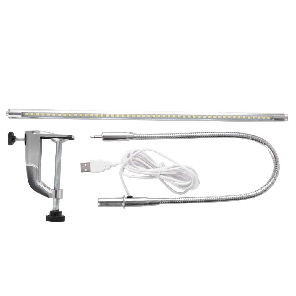 Nikou Lampada da Tavolo a LED con Morsetto, Lampada da Scrivania Rotazione Multi-Angolo Braccio Lungo Cosmetica USB con Pinza, per Manicure Lampade da Lettura Luce Tatuaggio