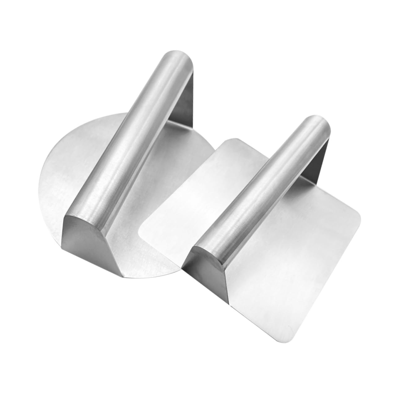 Ciieeo 2pcs Hamburger Meat Mold Burger Patty Press Smashed Ergonomic Burger Smasher Presser Press Flat Hamburger Patty Maker Press - Grill Hamburger Press and Silver 430 Stainless Steel