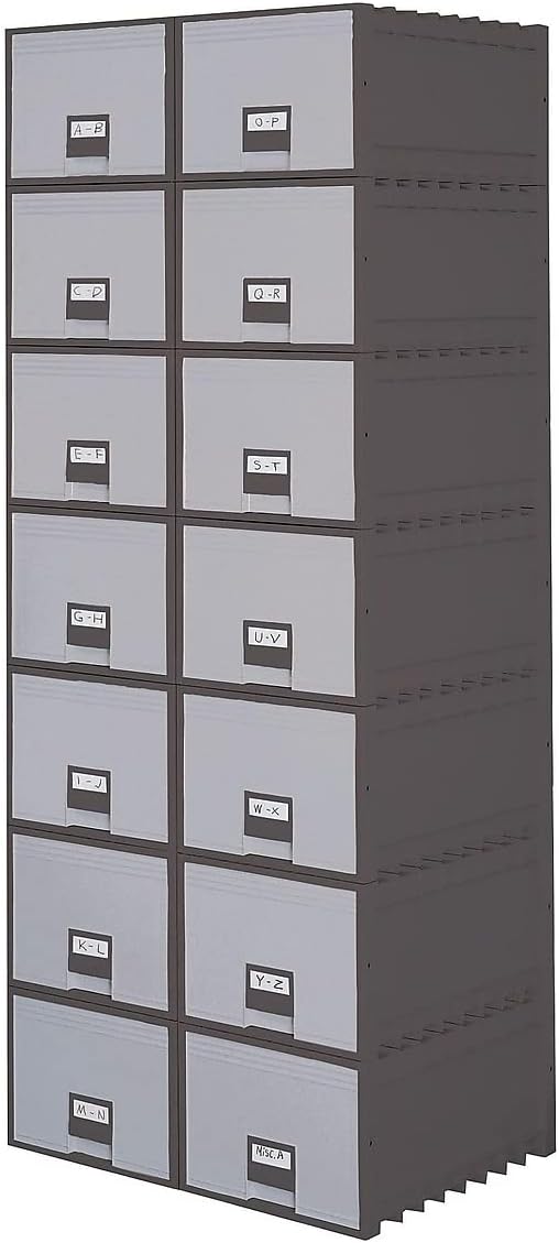 Storex 61106U01C Archive Storage Box for Letter Size Hanging Files 24-Inch Depth Gray