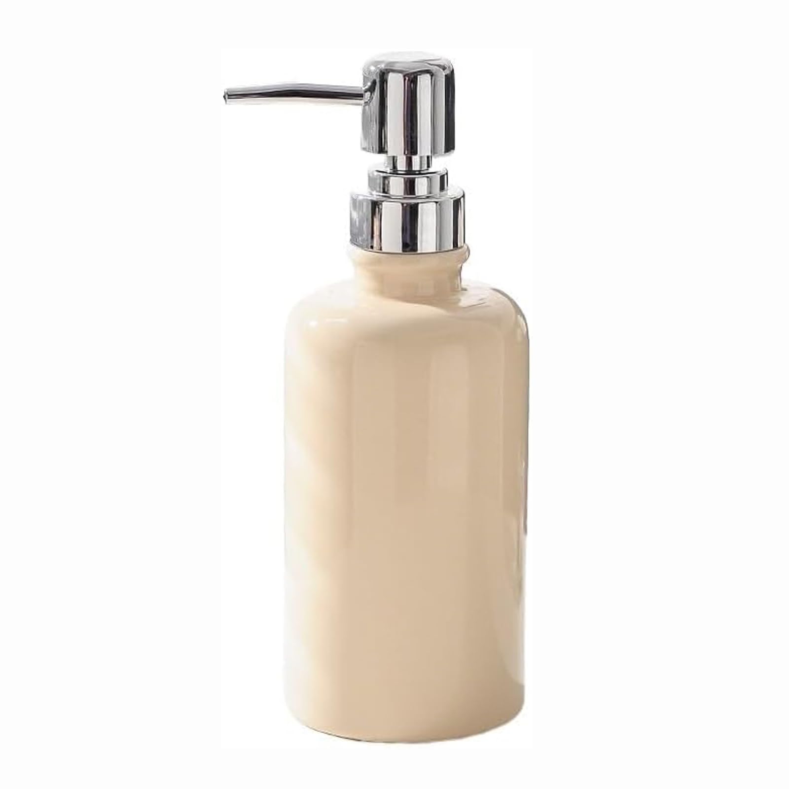 Kxaoxgrc Cream Glass Soap Lotion Dispenser Set, Ceramic Hand Soap Dispenser, 12.85 Oz, Multicolor(Cream)