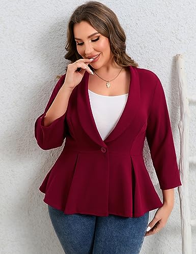 KOJOOIN Women's Sdandard Classic, Burgundy Long Sleeves Vc2