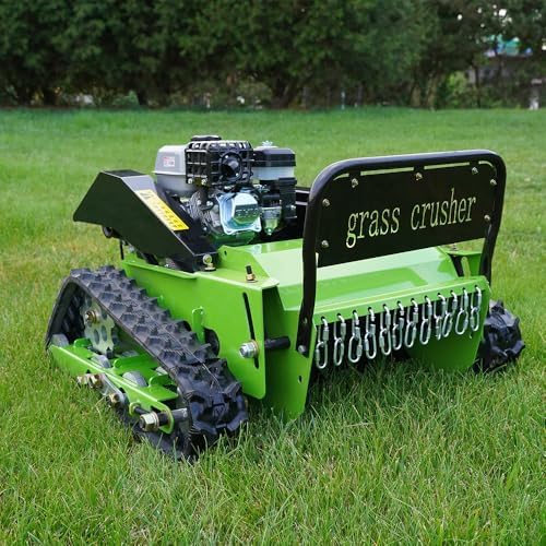 best mower for steep hills that will transform your lawn care routine 4 Remote Controlled Lawn Mower, Gas-Electric Hybrid RC Mower with Tracks for Steep Slopes, Snow Removal, Brush Clearing, and Rough Terrain - Robotic Mower for Large Yards and Commercial Applications