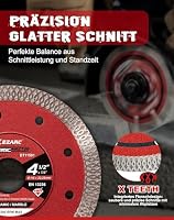 EZARC Diamant Trennscheibe 115 mm, Superdünne Diamantscheibe, Fliesen Trennscheibe für winkelschleifer, für Fliesen, Keramik, Marmor (5 Stück) – Ansicht 4