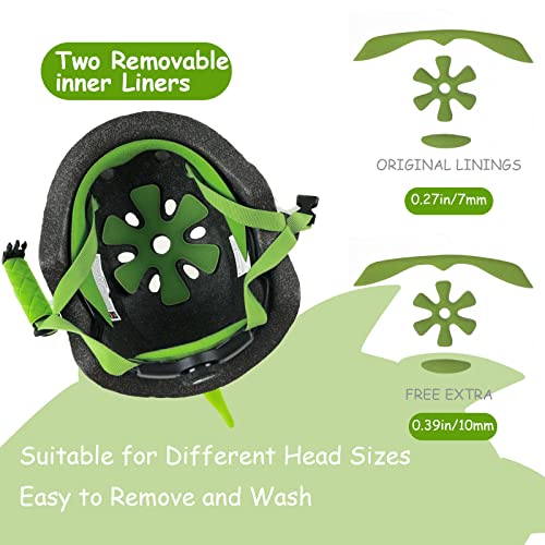 Kids Toddler Dinosaur Bike Helmet, Adjustable And Multi-Sport For Child Boys And Girls, 2 Sizes (Green S) #TOP4