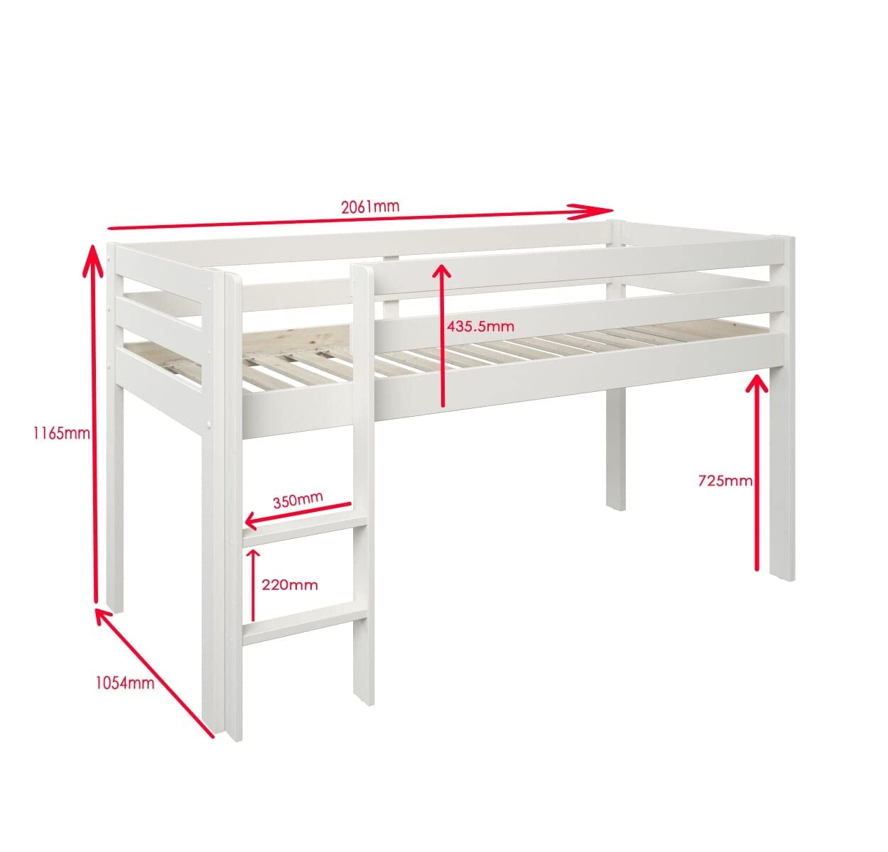 Cuckooland Marlowe Mid Sleeper Bed (White