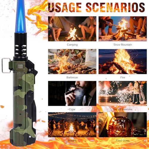 Encendedor de llama turbo recargable camuflado miniatura 6