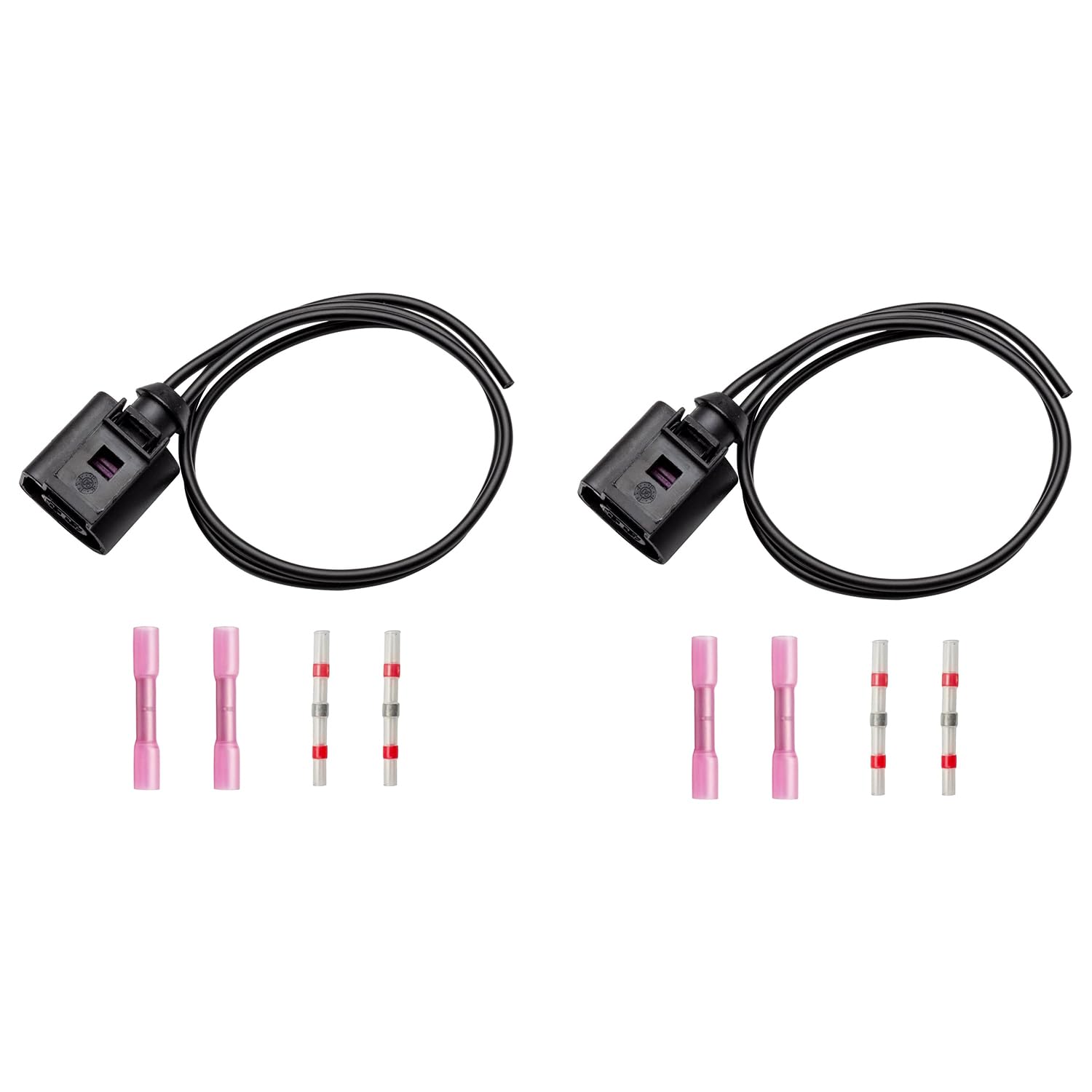 GEARMONSTER2-Piece 2-Pole Wiring Harness Repair Kit Plug 1J0973702 ABS ESP Temperature Sensor Replacement Parts Compatible with VW Tiguan Golf T4 T5 T6, for Audi A3 A4 A6 Q5 Q7 TT, for Skoda, for