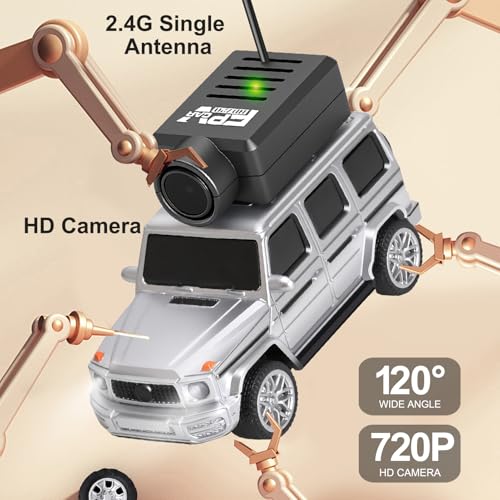 Image of WLtoys Mini RC Car, 1:64 Scale FPV RC Drift Car with 720P HD Camera, 2.4GHz Transmitter, WiFi App Control with Gyro Mini Racing Toys for Teens and Adults (Sliver)