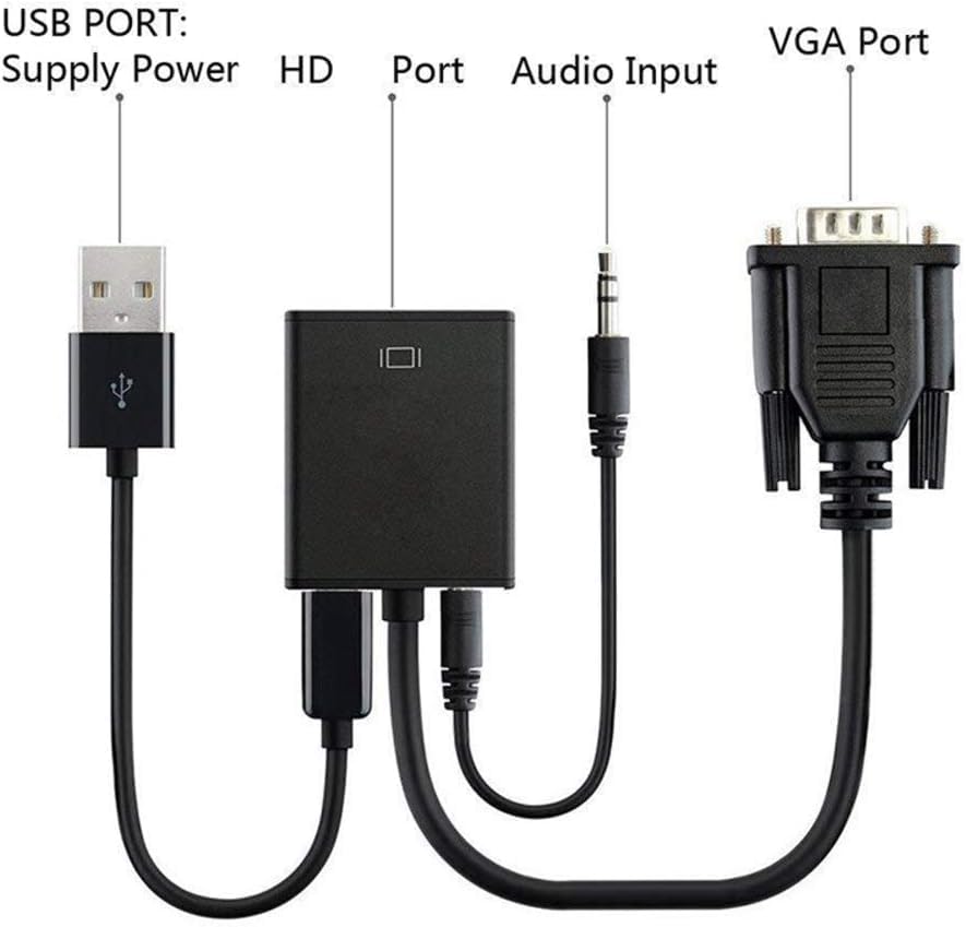 Image of SANCY VGA to HDMI Converter Adapter with Audio - VGA Input to HDMI Output Cable