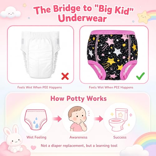 Image of MooMoo Baby Training Underwear for Boys and Girls Absorbent Toddler Training Pants for Girs 2T-7T