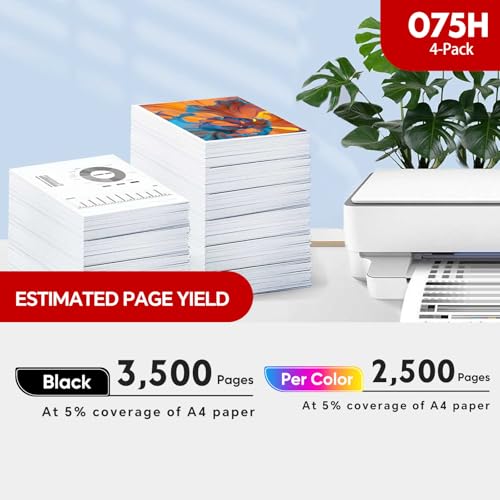 Image of 075H 075 High Yield Toner Cartridge Set MF665Cdw Compatible with Canon 075 /075H Toner for Canon ImageCLASS MF665Cdw MF662CDW LBP646Cdw LBP647Cdw Printer | 4Pack(Black Cyan Yellow Magenta)