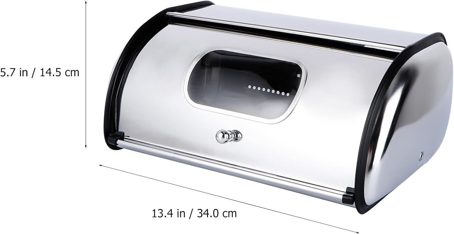 Elegante E Capiente Scatola per Il Pane in Acciaio Inox - Contenitore Ermetico E Resistente per Conservare Il Pane Fresco, Organizer da Cucina, Perfetto per Luso Domestico