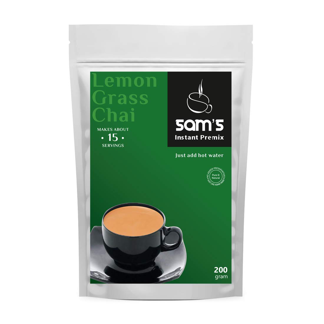 SAMS Instant Chai Premix Lemongrass 200gm - Regular Sugar - Lemongrass Flavour | Instant Tea | Tea Premix | Lemongrass Tea | Lemongrass Chai (B07SVNL8HH) Amazon Price History, Amazon Price Tracker