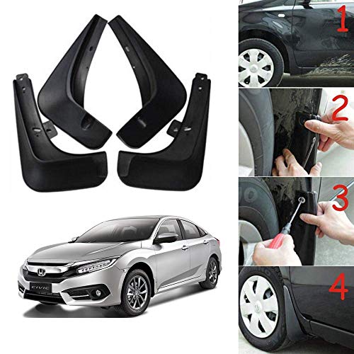 Image of Oshotto (O.E.M Fitting Cup Type) Mud Flap /Splash Guard Compatible with Honda Civic 2019,2020 (T-II)(Set of 4)