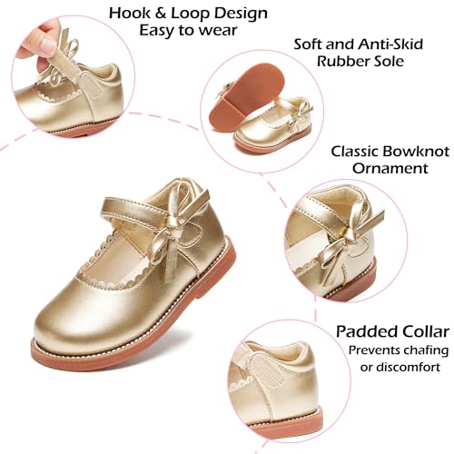 Image of PHIRAMIN Toddler Girl Mary Jane Student Oxford Shoes-Little Girl School Uniform Shoes for Wedding Party