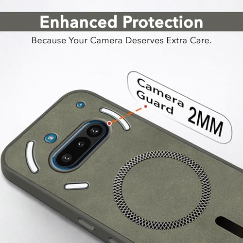 Image of Jkobi Leather Finish Back Cover Case for Nothing Phone 3A 5G (MagSafe Compatible Wireless Charging | Soft Touch | Camera Bump Protection)