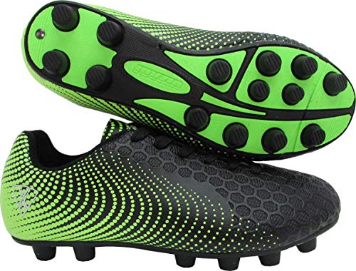Vizari Stealth FG Soccer Shoes | Firm Ground Outdoor Soccer Shoes for Boys and Girls | Lightweight and Easy to wear Youth Outdoor Soccer Cleats | Black/Green | Little Kid2