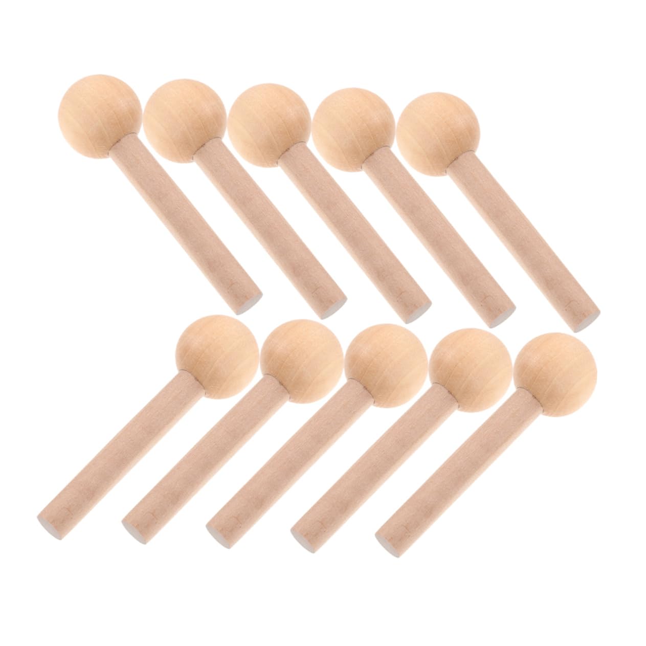 ERINGOGO 10pcs Wooden Round Bat for DIY Decor Solid Wood Hooks for Pegboard Boho Room Decor Accessory