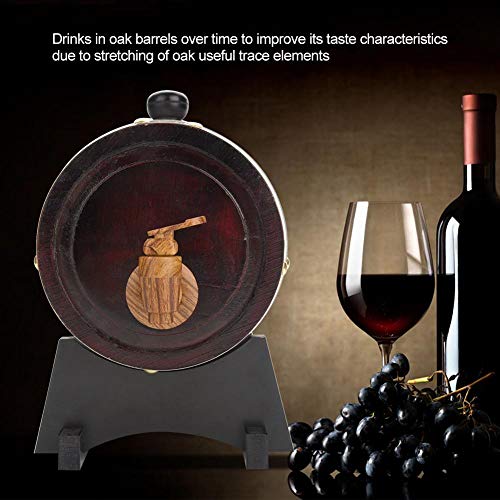 Barril de carvalho, barril de vinho vintage de madeira de carvalho de 1,5 l para cerveja, uísque, ru