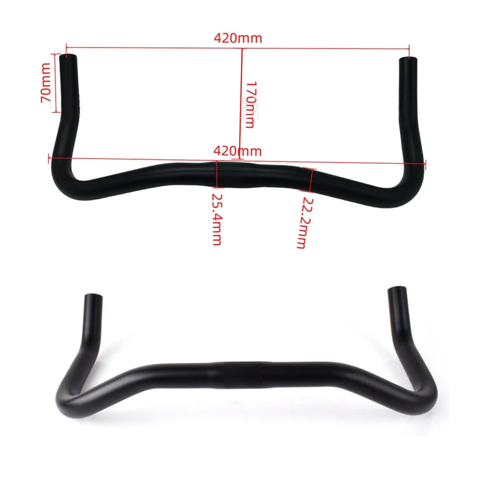 Manubrio Bici Manubrio for Bici Resto Bend Bar in Lega di Alluminio 22.2 * 25.4 * 420mm Single Speed ​​Bike Pista Fixed Gear Manubrio for Bicicletta da Strada