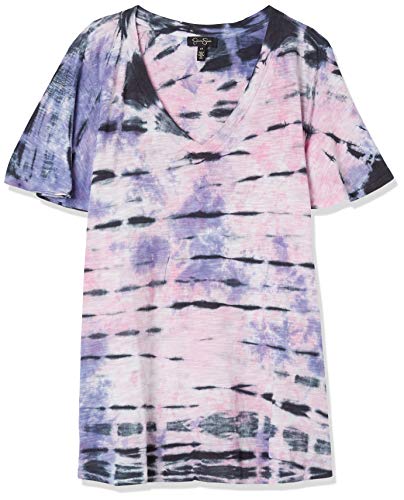 Jessica Simpson Women's Plus Size Carly Flutter Sleeve Tee Shirt, Multi Color Tie Dye, 1X
