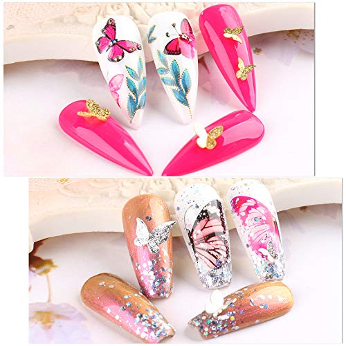 48 × Nagelaufkleber Sticker, Butterfly Nail Art Sticker, Blumen Schmetterling Nail Tattoo Selbstklebend, 3D Nail Art… – Bild 5