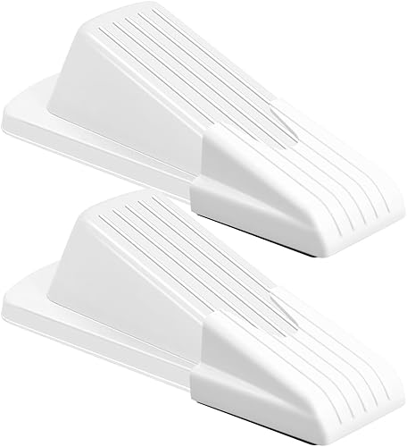 Vanleonet Topes de puerta, topes de puerta para la parte inferior de la puerta, evitan los bloqueos, tope de puerta apilable resistente para