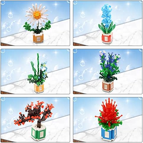 PinkBee Flower Bouquet Constructing Block Units, Mini Orchid Lavender Bonsai Tree Kits, 6PCS Micro Nanoblocks Cute Pot Crops Brick for Grownup Inventive Desk Desk Dwelling Workplace Decor Birthday Items 14+ 6 51ezEyXp+4L. AC