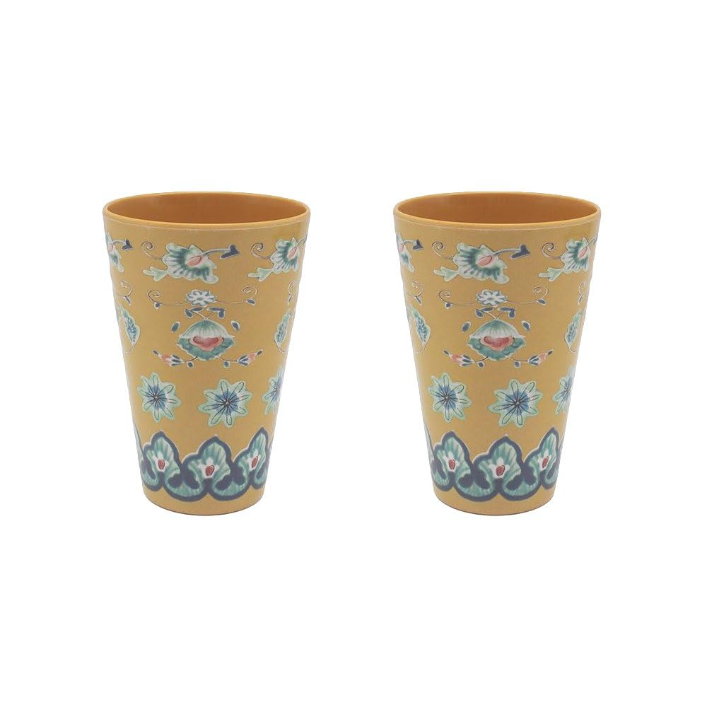 Tuscany Style Melamine Tableware (Yellow, Beaker (Set of 2))