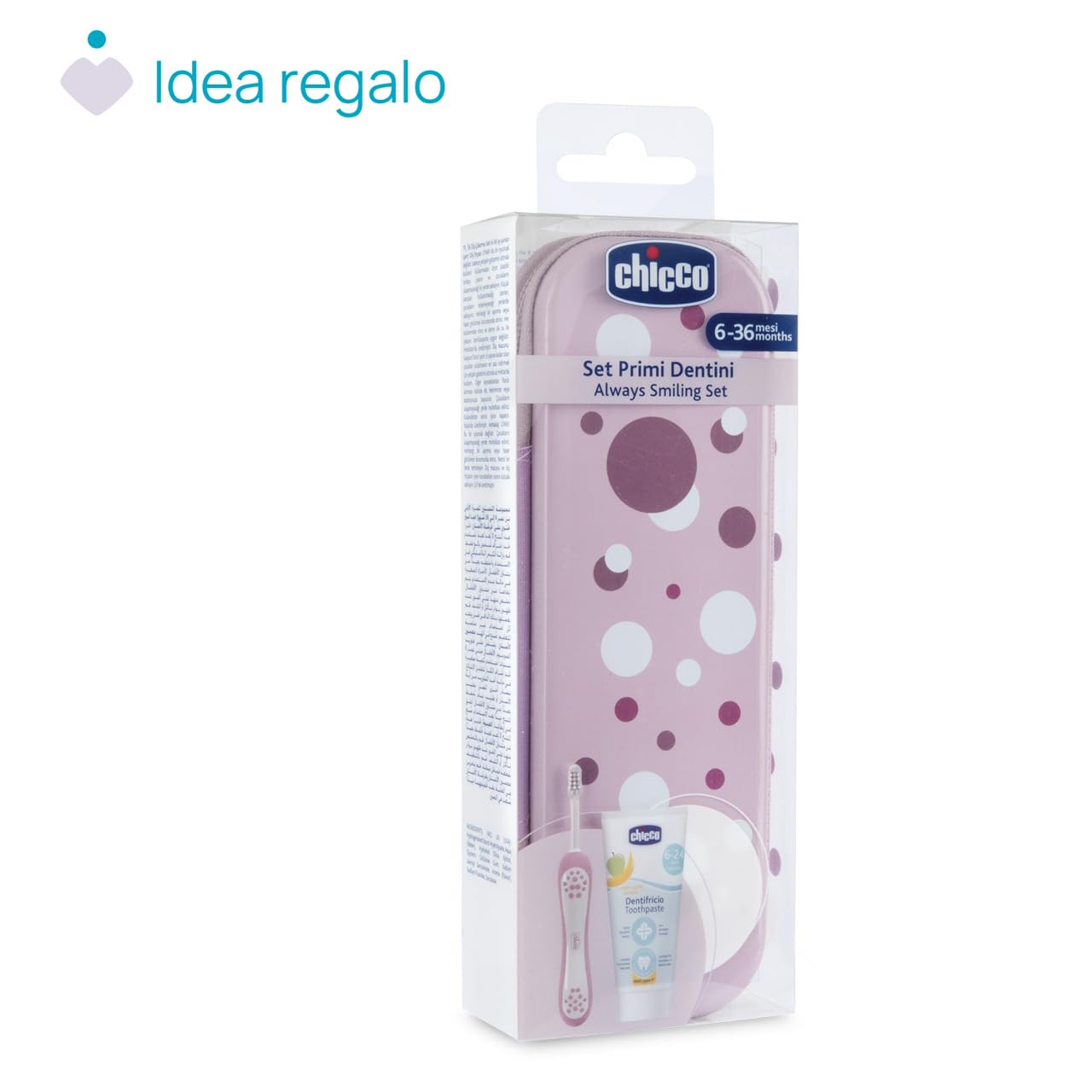 Set Primi Dentini Chicco Set Spazzolino e Dentifricio per Bambini, Con Pratico Astuccio,