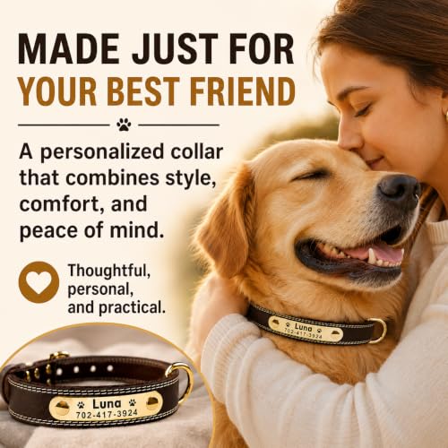 AM PET Vegan Leather Dog Collar
