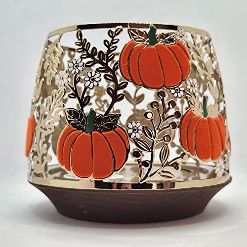 Autumn Candle Holder Compatible With Bath & Body Works And White Barn 3-Wick Candles - Select Your Favorite! (Candle Not Included) - Pumpkins And Foliage #TOP19