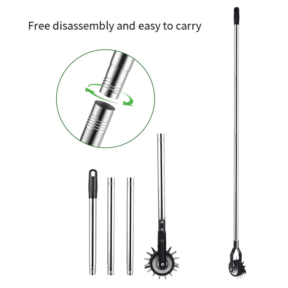 Herramienta de corte de bordes manual con rueda, cortadora de césped giratoria, tijeras de borde de césped para aceras de jardín (1,2 m)
