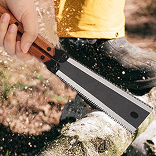 Japanische Zugsäge, kleine Handsäge für feines Schneiden von Holz, 5.5 Mini-Klappsäge, SK5 Sägeblatt Holzsäge mit Doppelkanten von 13/14 TPI für Heimwerken Holzbearbeitungswerkzeuge Outdoor Säge