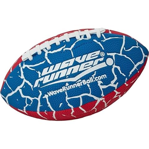 Wave Runner Grip It Waterproof Junior Size Football, 9.25 Size, Durable & Double Laced, Perfect for Beach Accessories, Kids Games, Pool Toys, Outdoor Games, All-Weather Indoor & Outdoor Play Cover