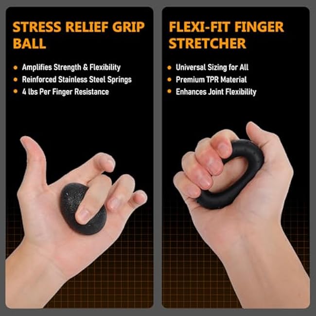 JKSHMYT Grip Strength Trainer Kits (5 Pack), Adjustable Resistance Forearm Strengthener, Hand Gripper Strengthener for Muscle Building and Injury Recovery for Athletes