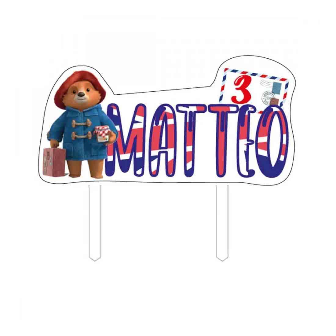 Cake Topper Personalizzato In Plexiglass Con Nome E Grafica, 20 Cm, Per Torte Compleanno Bambini E Ragazzi - Made In Italy - 2