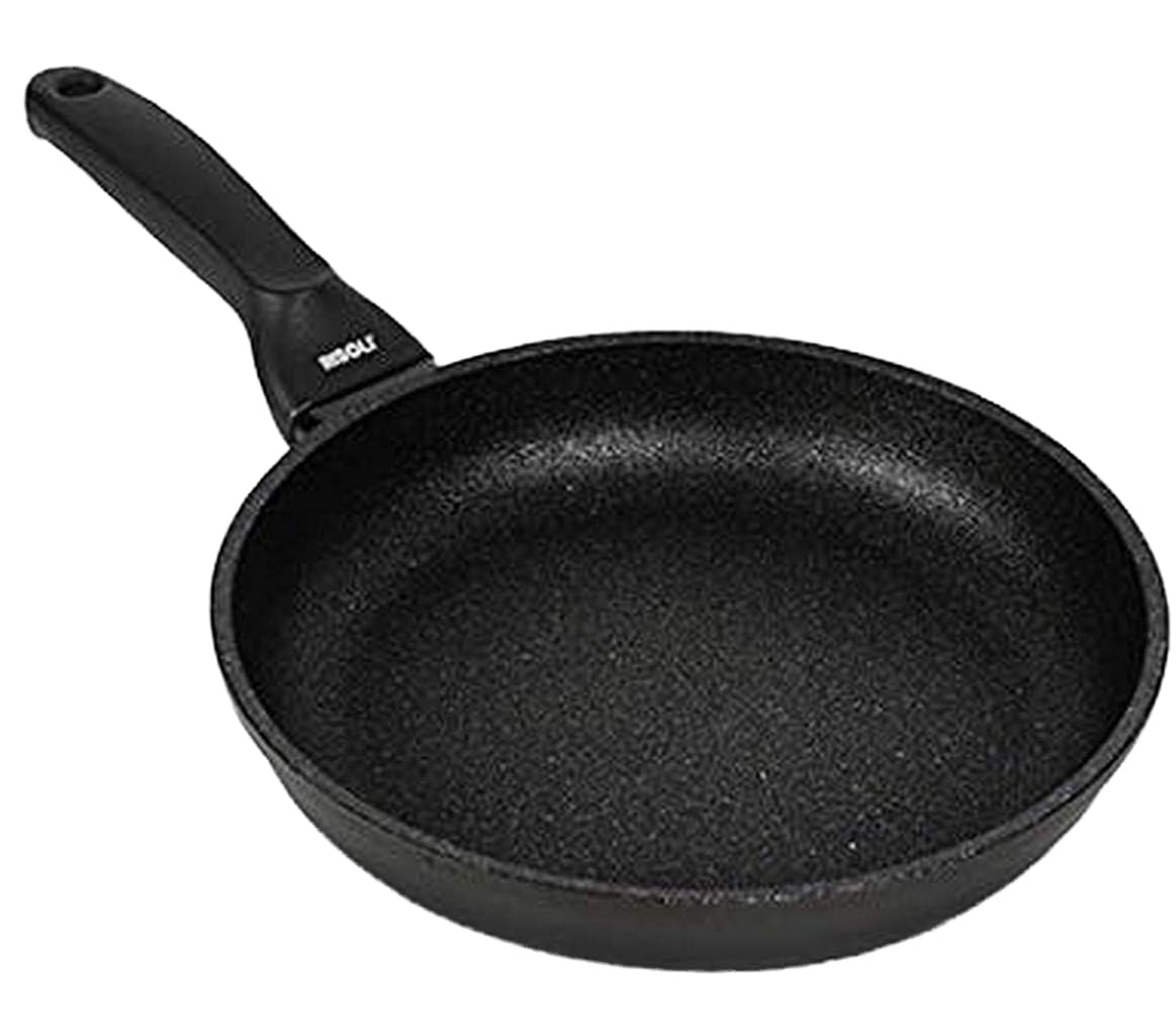 Risoli Padella BLACKplus® Alluminio PRESSOFUSO Antiaderente El Diamant Ultra Resistente FRYPAN Made Italy (32 CM)