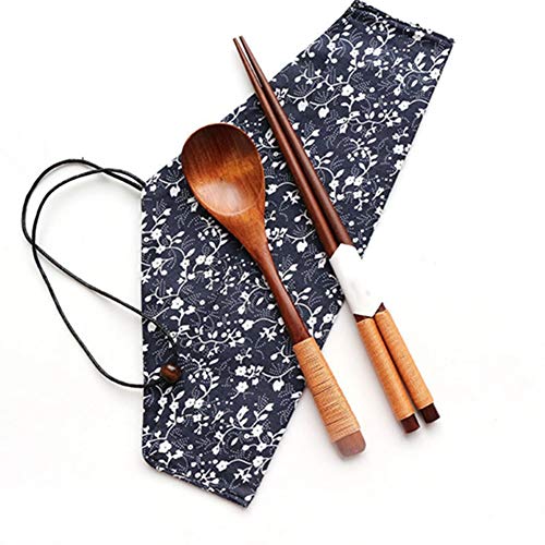 GLYY 食器 アウトドア用品 木製のカトラリーセット カトラリーセットスプーン箸を含む通学 通勤 出張 旅行カトラリーセット